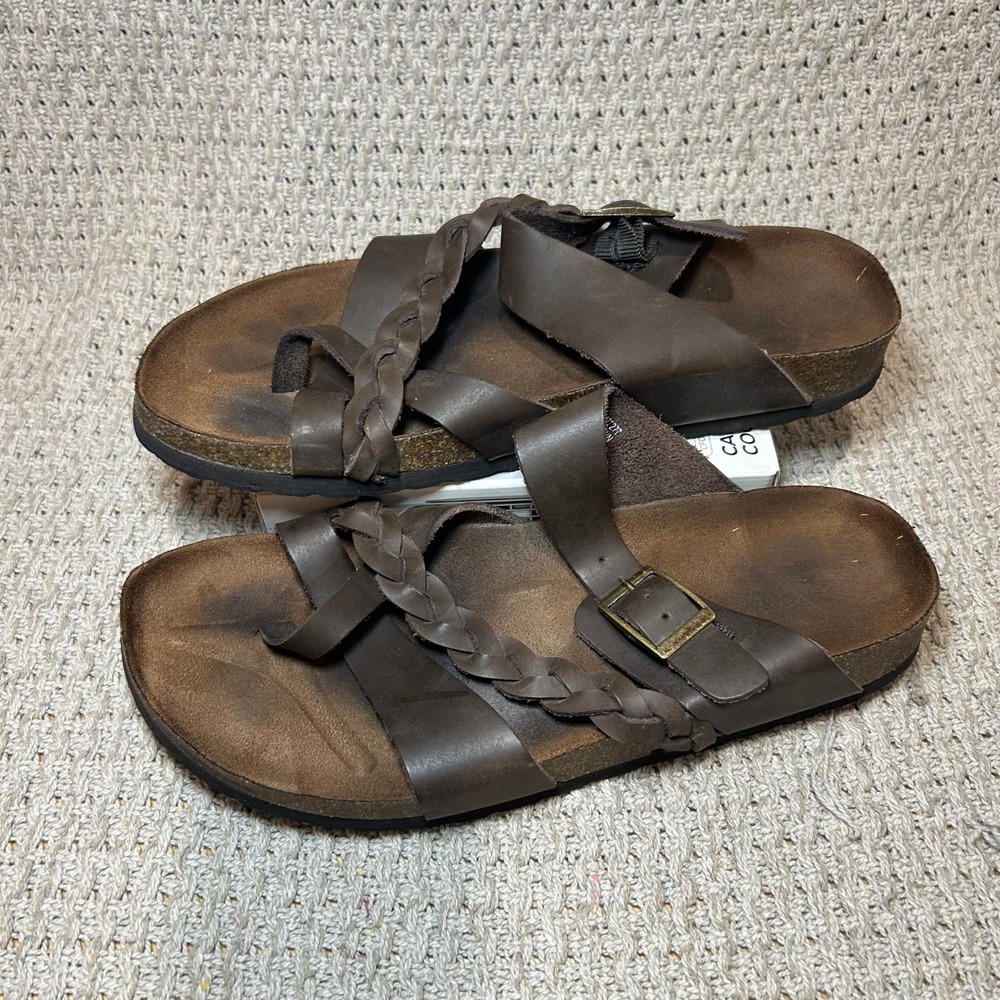 Kohls White Mountain Women's Brown Harrington Braided Leather Sandals Women's 8M